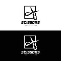 Scissors Logo, Cutting Tools Vector, Barbershop Razor Scissors Simple Design, Illustration Template Icon vector