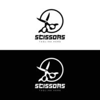 Scissors Logo, Cutting Tools Vector, Barbershop Razor Scissors Simple Design, Illustration Template Icon vector