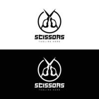 Scissors Logo, Cutting Tools Vector, Barbershop Razor Scissors Simple Design, Illustration Template Icon vector