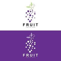 uva logo, granja Fruta vector, Fresco púrpura Fruta diseño, uva producto icono, Fruta tienda vector