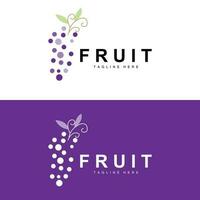 uva logo, granja Fruta vector, Fresco púrpura Fruta diseño, uva producto icono, Fruta tienda vector