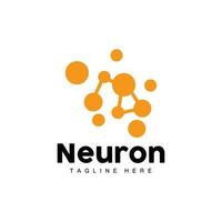 Neuron Logo Design Vector nerve cell illustration Molecular DNA health brand