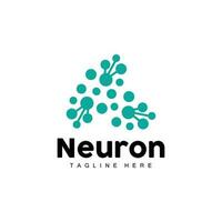 Neuron Logo Design Vector nerve cell illustration Molecular DNA health brand