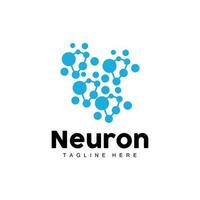 Neuron Logo Design Vector nerve cell illustration Molecular DNA health brand