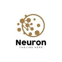 Neuron Logo Design Vector nerve cell illustration Molecular DNA health brand