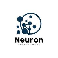 Neuron Logo Design Vector nerve cell illustration Molecular DNA health brand