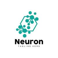 Neuron Logo Design Vector nerve cell illustration Molecular DNA health brand