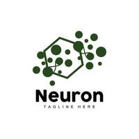 Neuron Logo Design Vector nerve cell illustration Molecular DNA health brand