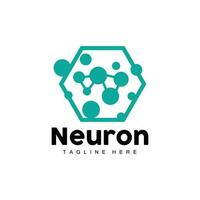 Neuron Logo Design Vector nerve cell illustration Molecular DNA health brand