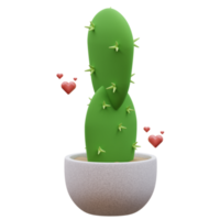 linda cactus 3d ilustración png
