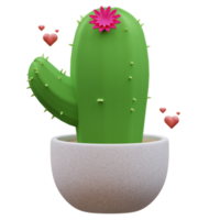 Cute Cactus 3D Illustration png