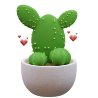 linda cactus 3d ilustración png