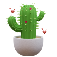 Cute Cactus 3D Illustration png