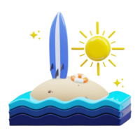 Surfboard 3D Illustration png