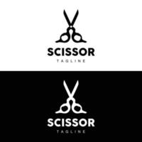 Scissors Logo, Cutting Tools Vector, Barbershop Razor Scissors Simple Design, Illustration Template Icon vector