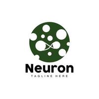 Neuron Logo Design Vector nerve cell illustration Molecular DNA health brand