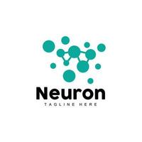 Neuron Logo Design Vector nerve cell illustration Molecular DNA health brand