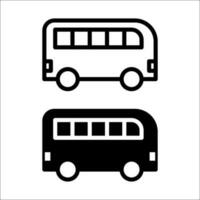 Bus icon vector illustration. White and black bus icon vector illustrations isolated on white background for graphic and web design.