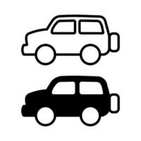 SUV car icon vector. White and black SUV car illustrations isolated on white background for graphic and web design. vector