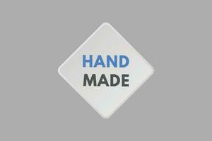 HandMade text Button. Hand Made Sign Icon Label Sticker Web Buttons vector