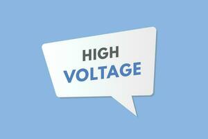 High Voltage text Button. High Voltage Sign Icon Label Sticker Web Buttons vector