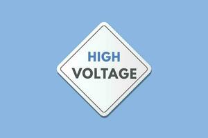 High Voltage text Button. High Voltage Sign Icon Label Sticker Web Buttons vector