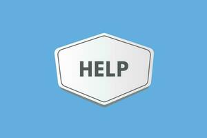 Help text Button. Help Sign Icon Label Sticker Web Buttons vector