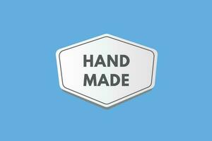 HandMade text Button. Hand Made Sign Icon Label Sticker Web Buttons vector