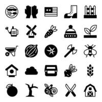 Glyph icons for Thanksgiving. vector