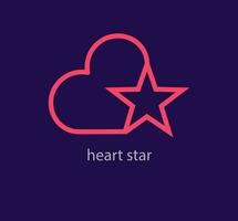 Modern abstract heart and star logo icon. Colorful valentine's day and health logo template. vector. vector