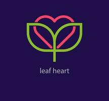 Modern abstract heart and leaf logo icon. Unique design color transitions. Colorful healthy growth and nature logo template. vector. vector