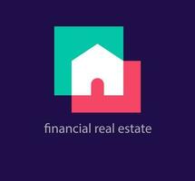 Financial real estate house logo. Unique design color transitions. Custom real estate exchange logo template. vector. vector