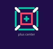 Health center and plus sign logo. Unique design color transitions. Private hospital center and health center logo template. vector. vector