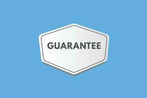 Guarantee text Button. Guarantee Sign Icon Label Sticker Web Buttons vector