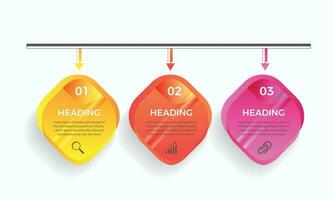 3 steps business infographics template. Modern colorful infographic steps. presentation and chart. Elements for infographics vector