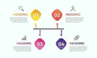 4 steps business infographics template. Modern colorful infographic steps. presentation and chart. Elements for infographics vector