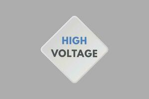 High Voltage text Button. High Voltage Sign Icon Label Sticker Web Buttons vector