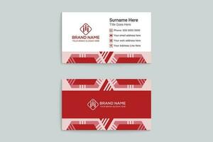 Red color business card design vector