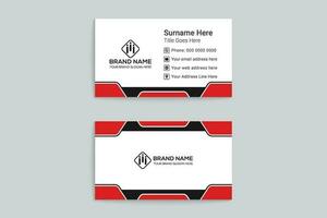 Red and white color business card design vector