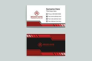 Elegant red color business card design vector