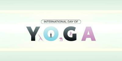 Vector international yoga day text design social media template