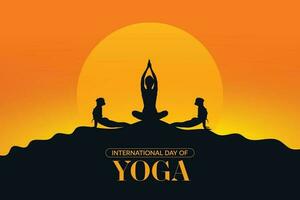 World yoga day, yoga body posture, vector illustration, greeting cards, social media post, banner, poster,