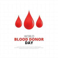 Vector drop of red blood donor day concept design