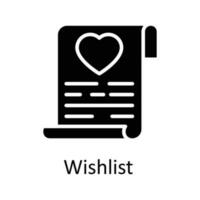 Wish list Vector   Solid Icons. Simple stock illustration stock