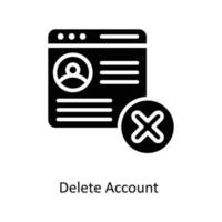 Delete Account Vector   Solid Icons. Simple stock illustration stock