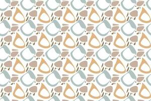 Abstract geometric minimal shape seamless pattern minimal shapes in pastel colors, accented with waves, circles, and a doodled texture background. perfect for prints, covers, boho decorations vector