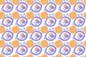 Abstract geometric minimal shape seamless pattern minimal shapes in pastel colors, accented with waves, circles, and a doodled texture background. perfect for prints, covers, boho decorations vector
