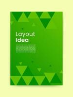 Green geometric book cover template. Adaptable for brochure vector