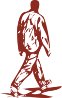 man walking abstract sketch line art png