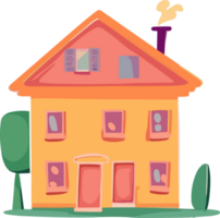 Quirky Cartoon Cottages, Adorable House Illustrations png